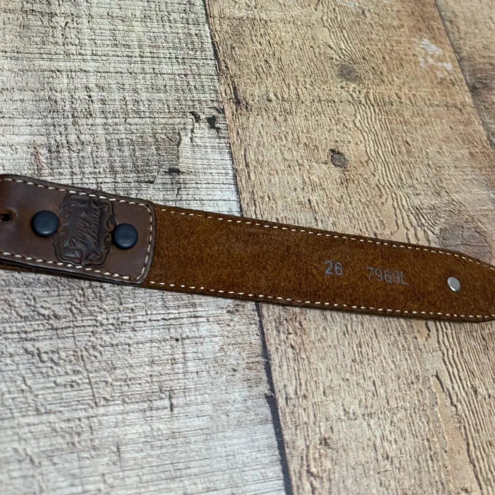 Tony lama leather western belt no buckle size 26